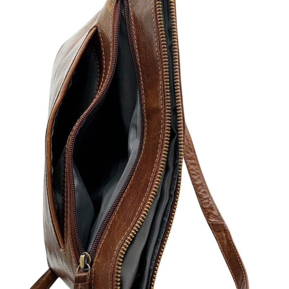 Vintage Utility Leder Buck Leather Crossbody Messenger Bag Brown Everyday Carry - Picture 4 of 10